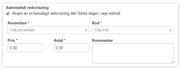 Automatisk redovisning i TimeApp