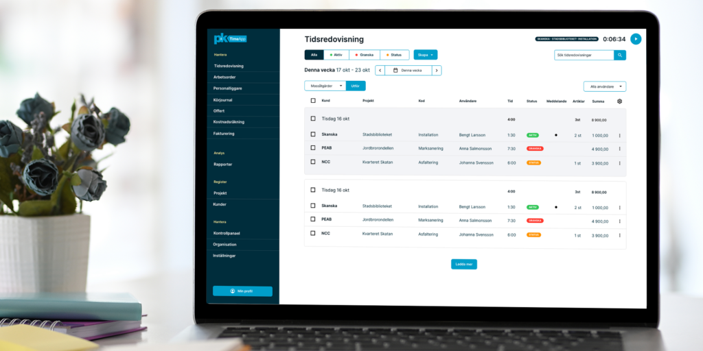 Bild som illustrerar konceptet för nya, uppdaterade TimeApp