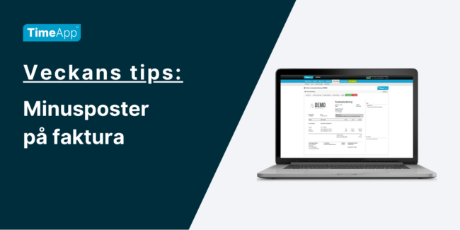 Minusposter på faktura